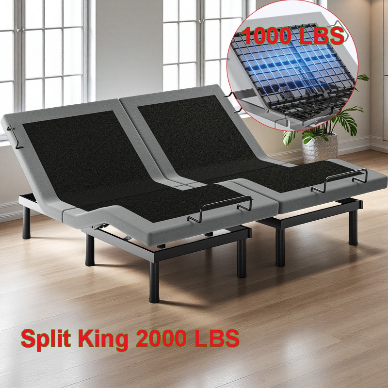Adjustable Massage Bed Frame Base Massage Wireless Remote USB Ports King Queen gallery