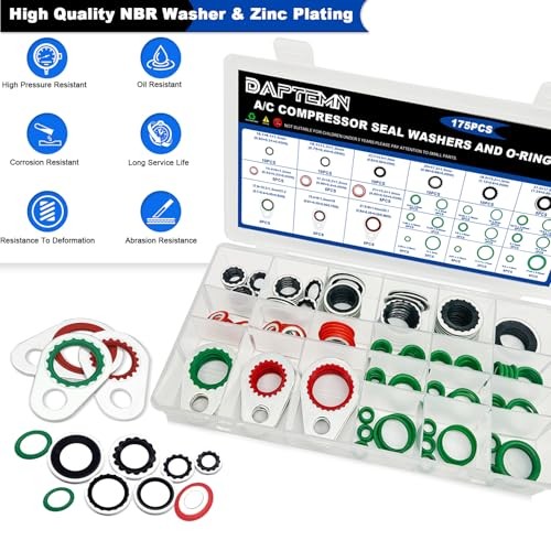 175 PCS A/C Compressor System Seal Washers Kit, 12 Size 175PCS A/C Seal Washers gallery