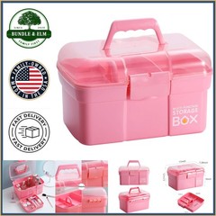 Rectangular Storage Box with Handle and Removable Compartment for Easy Transport
