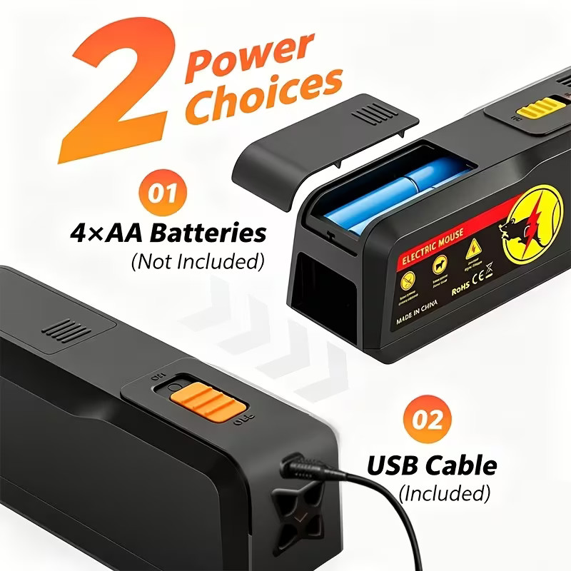 ELECTRIC MOUSE & RAT KILLER COMPACT ELECTRONIC PEST TRAP WITH ZAPPER FUNCTION US gallery