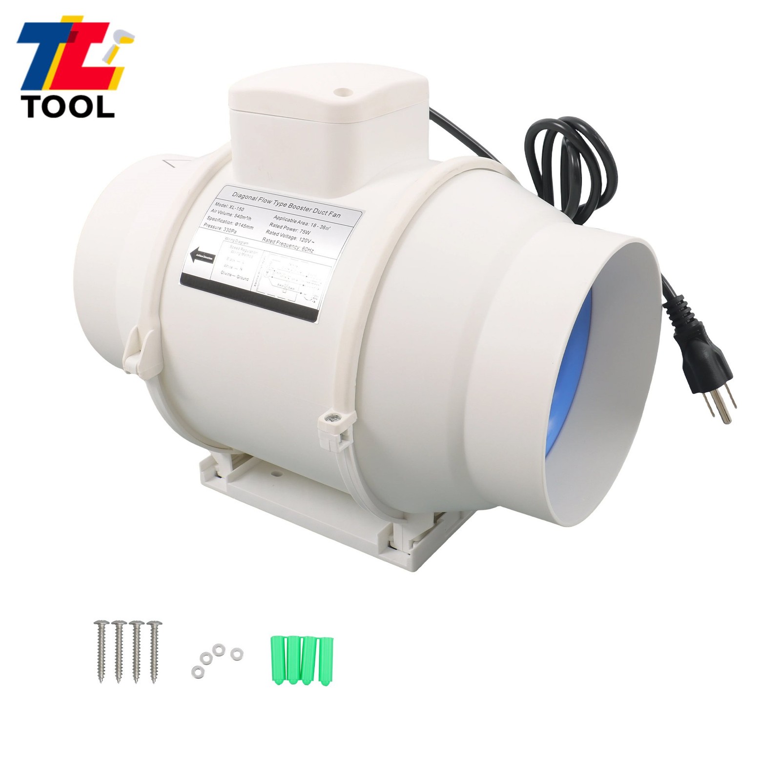 6 Inch Inline Duct Fan Pipeline Ventilation Exhaust Fan 400 CFM for Grow Tent gallery