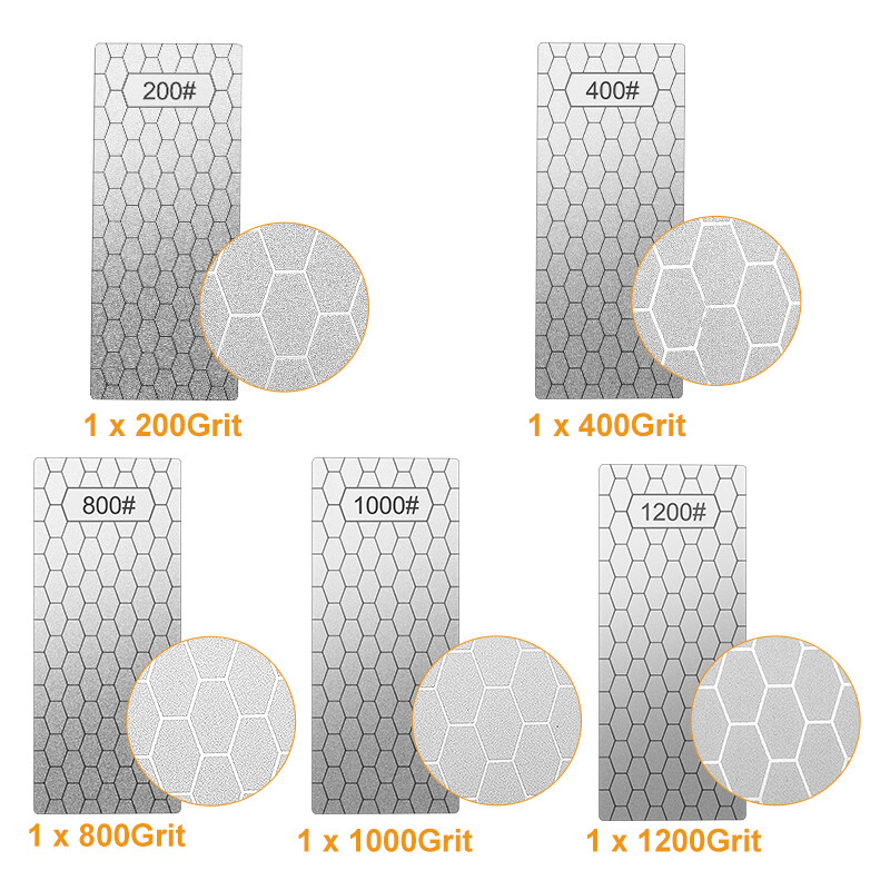 5pcs Diamond Grinding Sharpening Plate 200-1200 Grit Whetstone Stone for Knife gallery