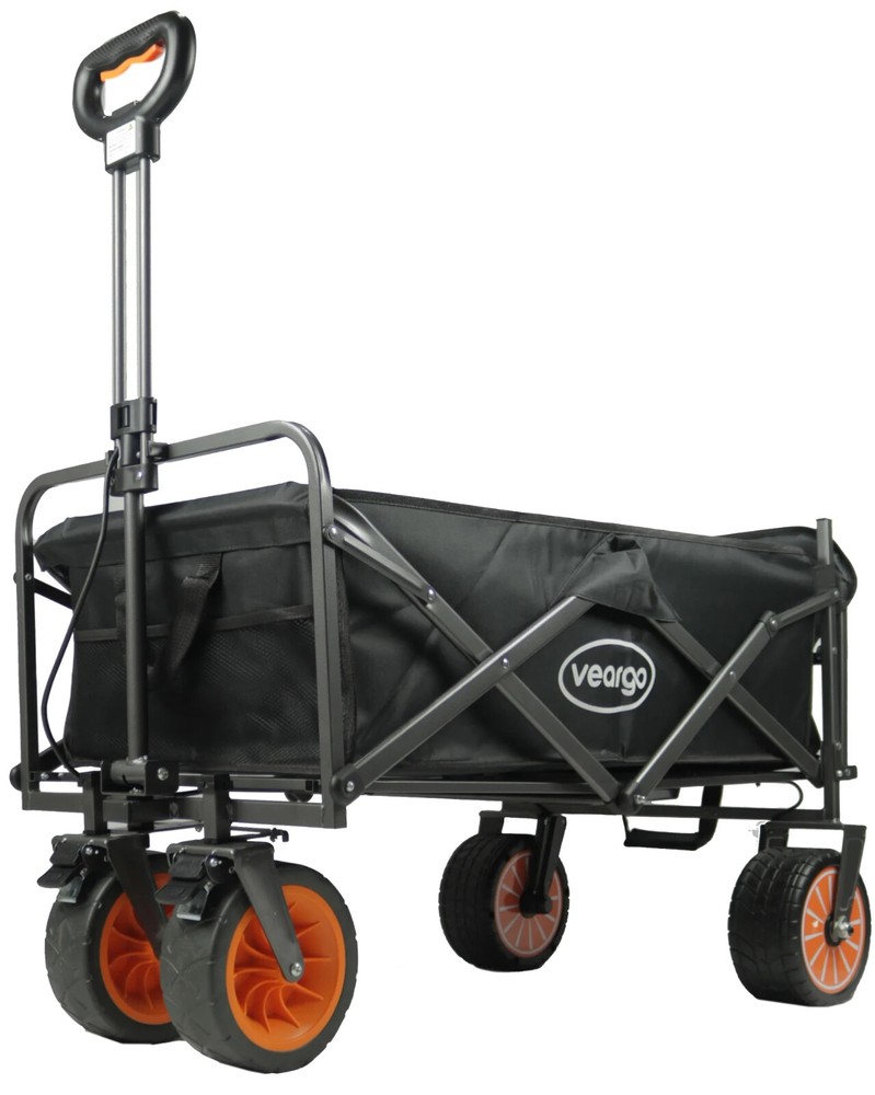 Electric Assistance Collapsible Folding Garden Utility Wagon With Tailgate