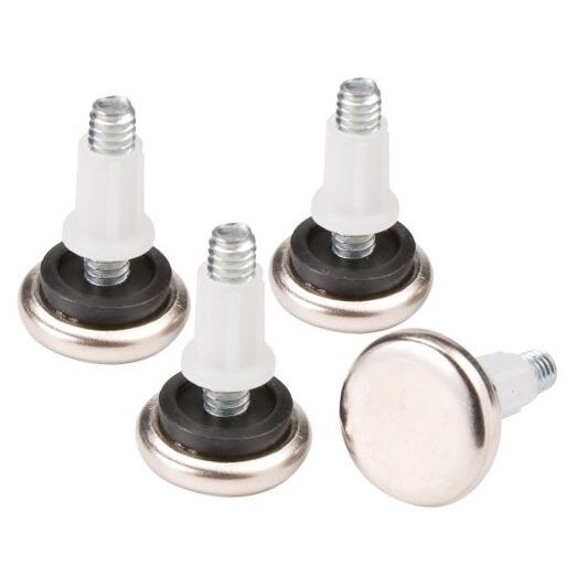 1-1/16" Round Screw-In Leveling Straight Wooden Furniture Leg Glides for gallery