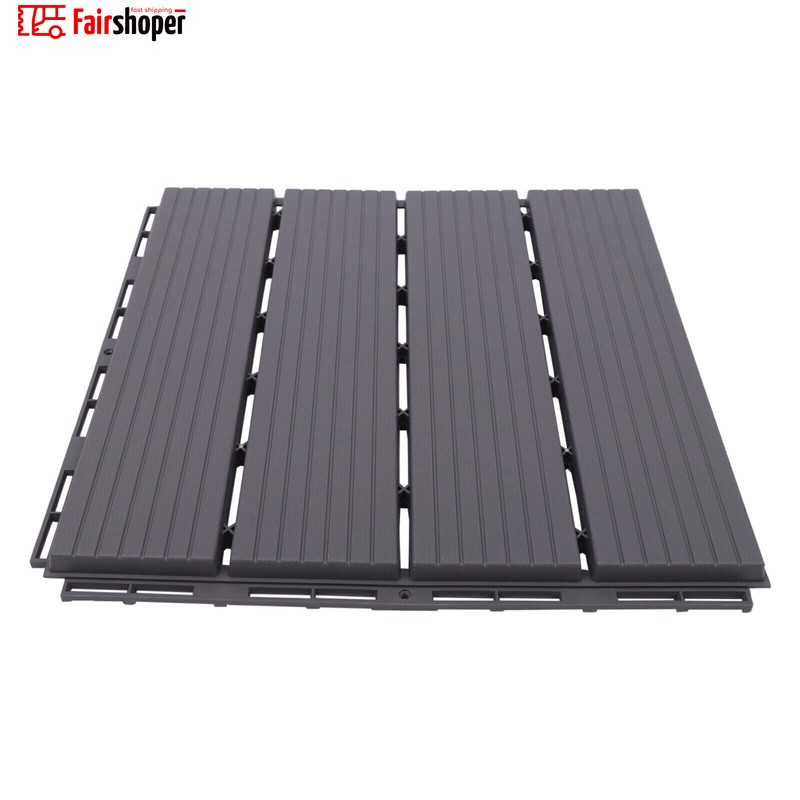 Plastic Composite Patio Deck Tiles 12”x12” Interlocking Decking Tiles gallery