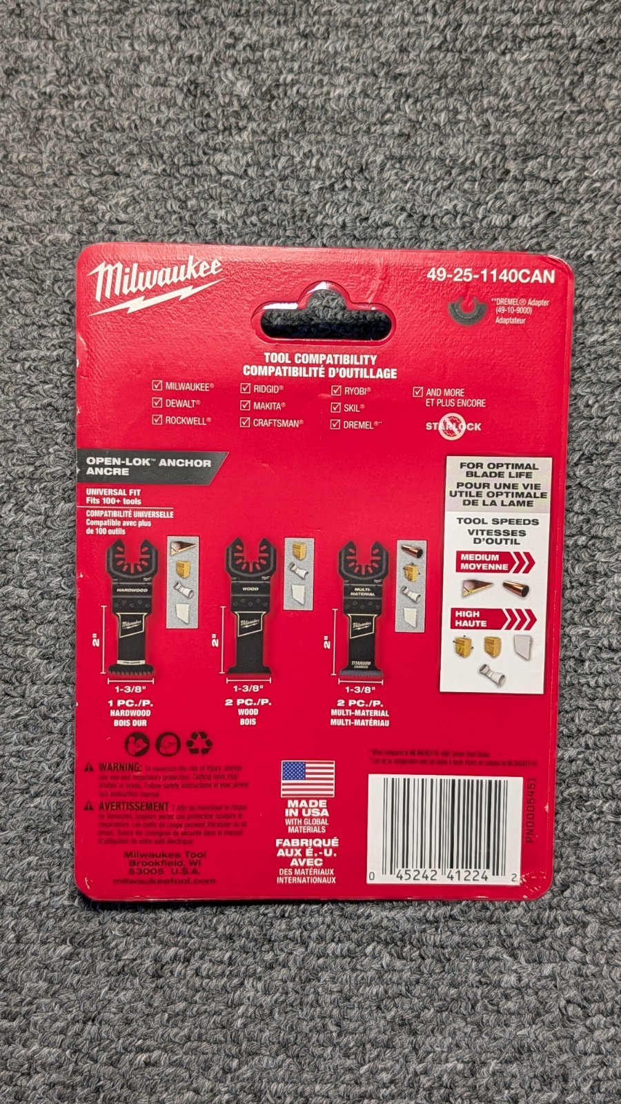 49-25-1140CAN Milwaukee Multi Tool Blade Set 5 Pack Incl Titanium Charged gallery
