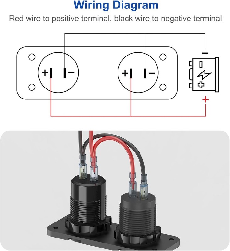PD3.0 USB Charger Panel with LED Voltmeter & Waterproof Lighted Socket for Boats gallery