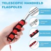 1-Pack Telescopic Handheld Flagpole, 5.2ft/1.6m Stainless Steel Pole [Red] gallery