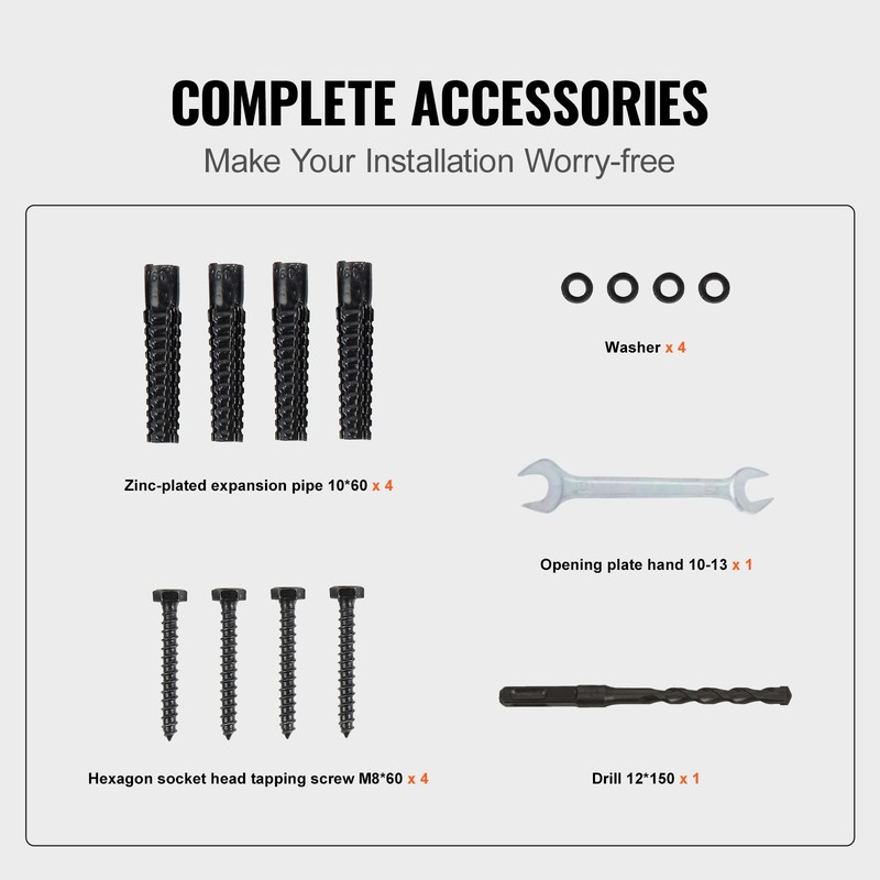 VEVOR 2-Step Handrail Single Post Handrail Round Metal Handrail for Stairs Matte gallery