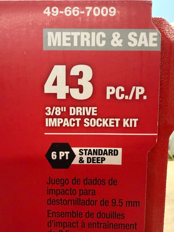 Milwaukee ~ 49-66-7009 ~ 43pc SHOCKWAVE Impact Duty 3/8" SAE/Metric ~ 6 point gallery