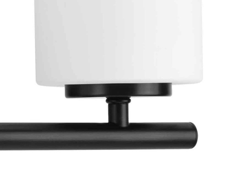 Progress Lighting 13 in. 2-Light Black Etched Glass Bathroom Vanity Light gallery
