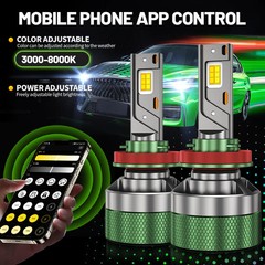9005 LED Headlight Bluetooth APP Control Color 3000W H4 H7 LED H1 H11 Auto Bulbs