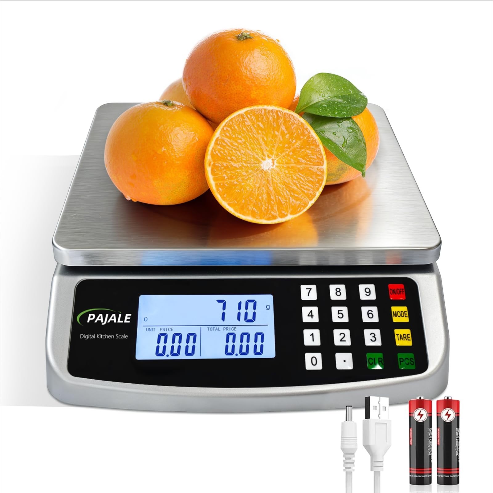 Large Digital Food Scale 110lb, 50kg Kitchen Scale with Price Computing, 0.05oz/ gallery