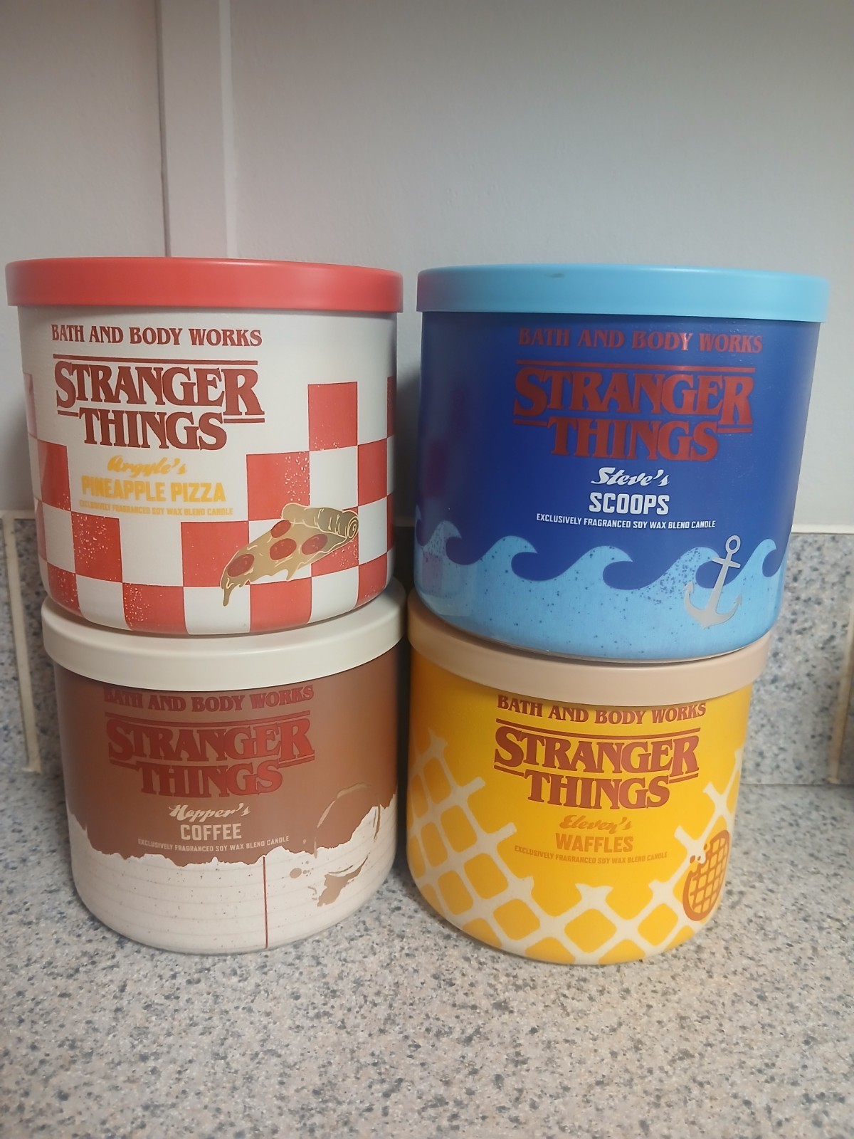 Bath & Body Works Stranger Things 3-Wick Candles, 4-Pack, 2 New, 2 Used gallery