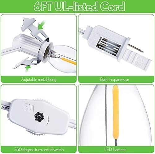 2 Pieces Accessory Cord with One LED Light Bulb Lamp Kit, 6Ft Christmas Village gallery