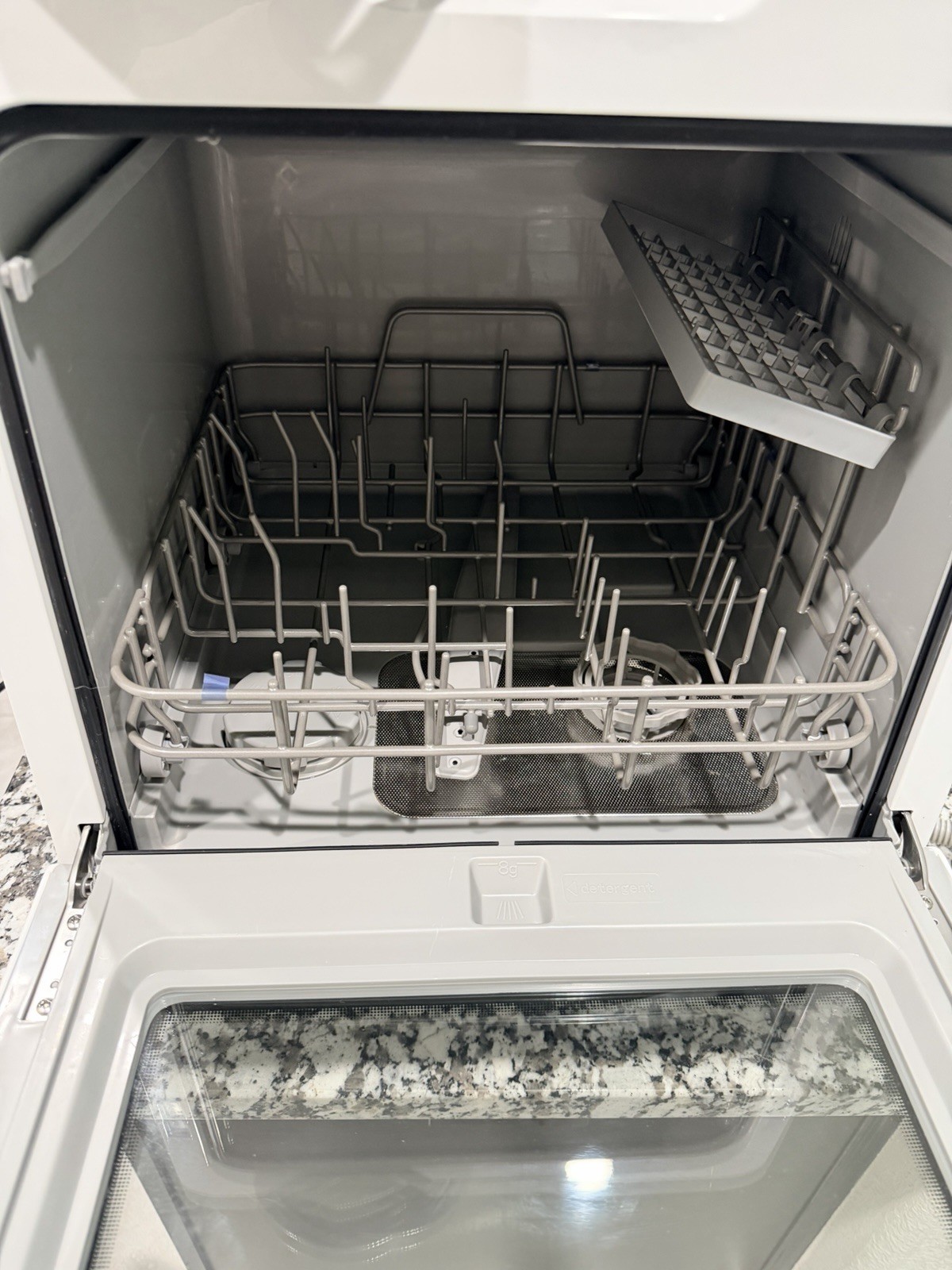 HAVA Compact/Table Top Freestanding Countertop Dishwasher, White/Black, Display gallery