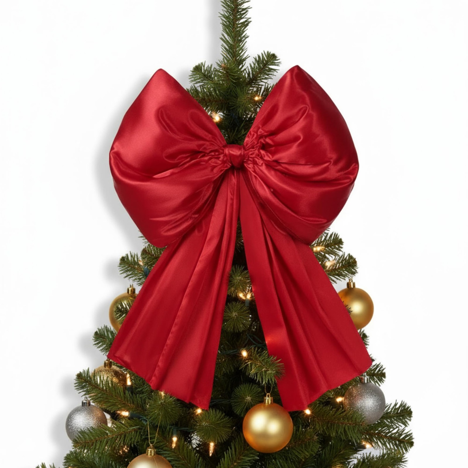 32x41 Inches Christmas Extra Large Satin Bows Giant Tree Topper Red gallery