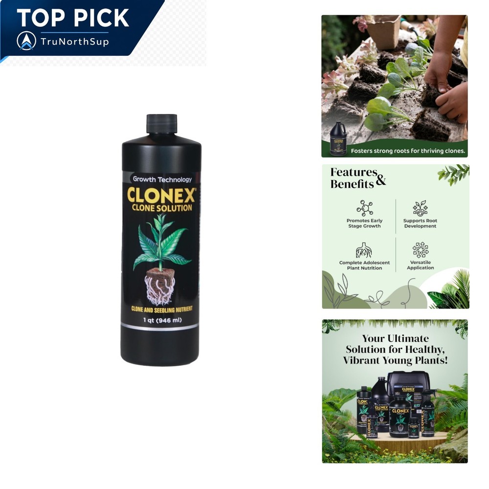 Clone Solution Liquid Nutrient for Seedlings & Clones 1 Quart Plant Rooting &...