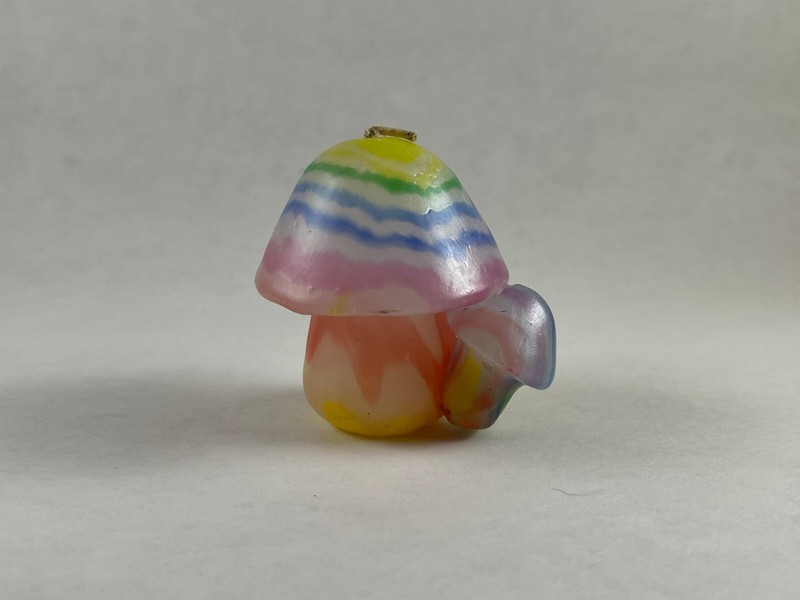 Vintage Psychedelic Mushroom Candle Set x4 Unlit Retro Wax 2.5" Millefiori gallery