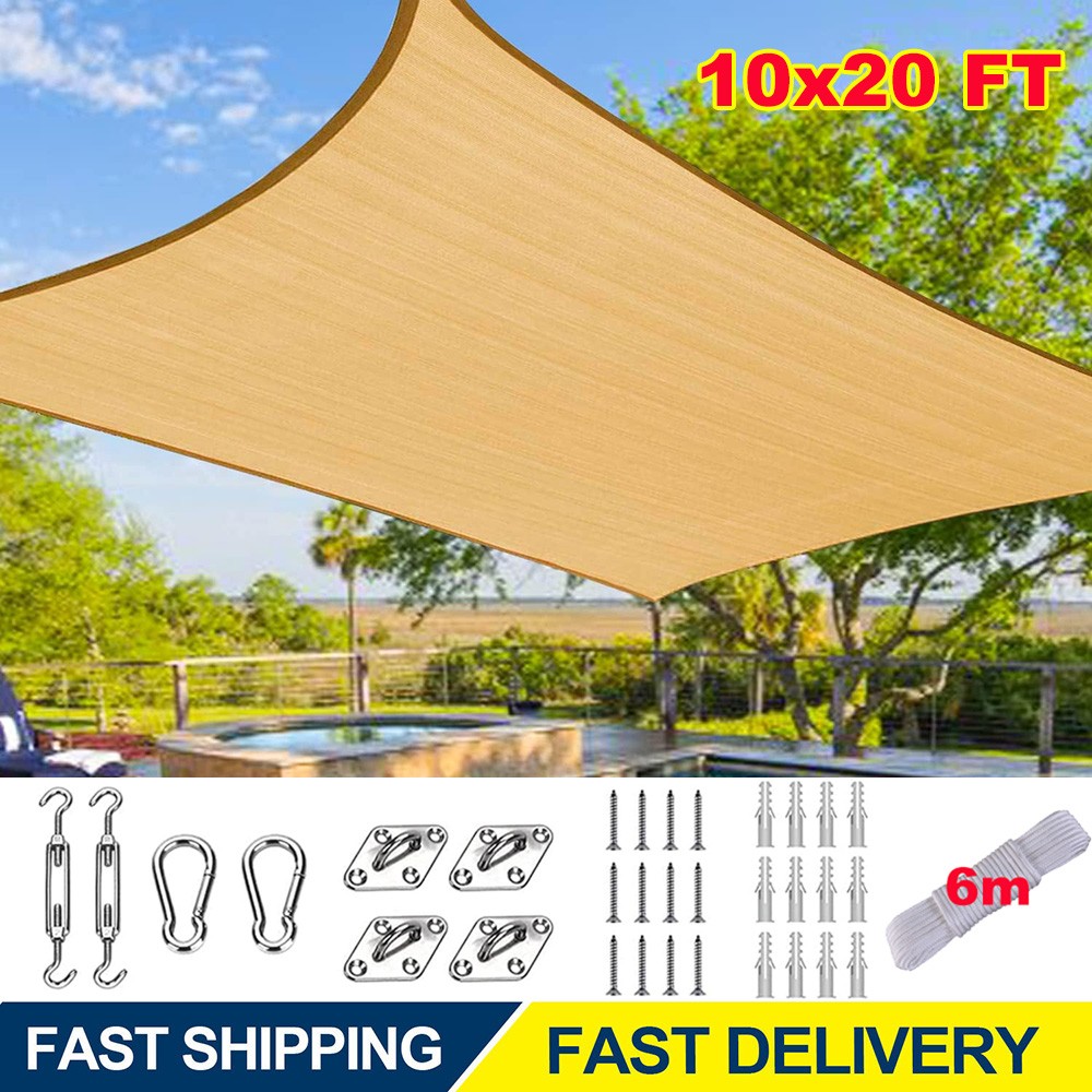 Outdoor Sun Shade Sail Rectangle UV Canopy Sunshade Cover For Garden Pool Yard gallery