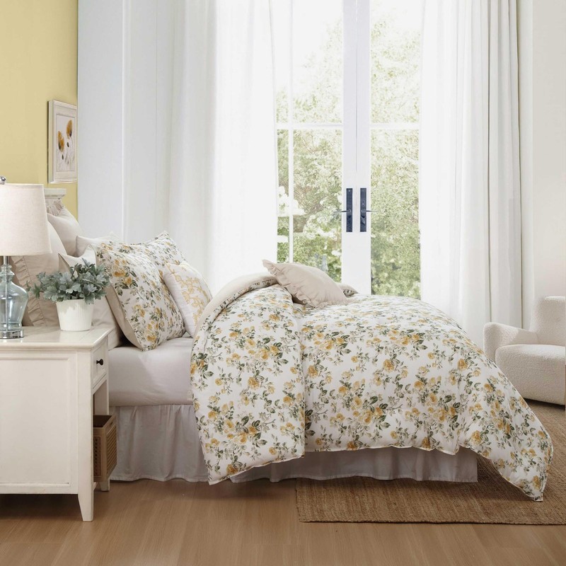 Laura Ashley - Full/Queen Comforter Set Premium Cotton Bedding Matching Shams gallery
