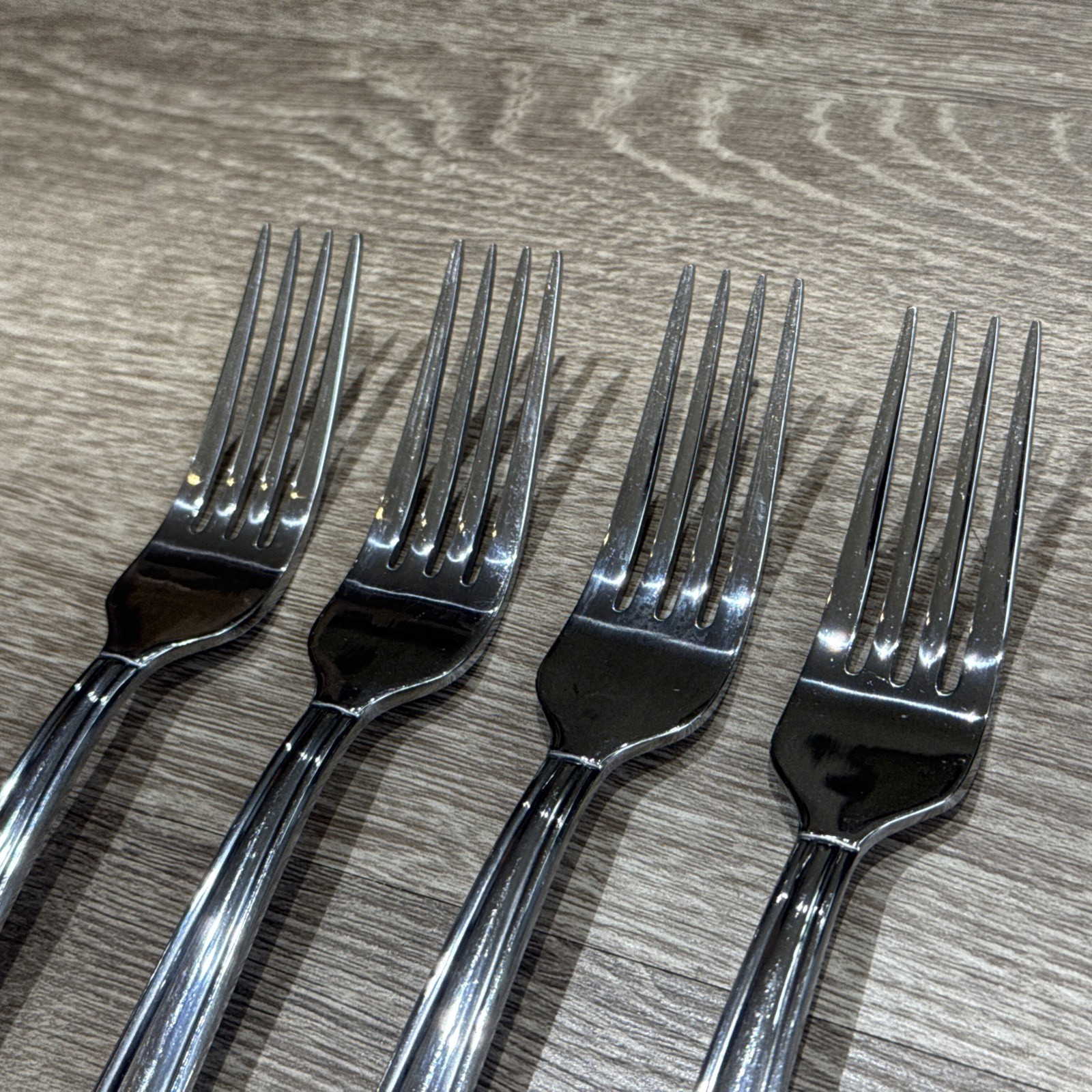 GORHAM Stainless MARABELLA Set Of 4 DINNER FORKS 8 1/8" Glossy 18/0 Flatware 8" gallery
