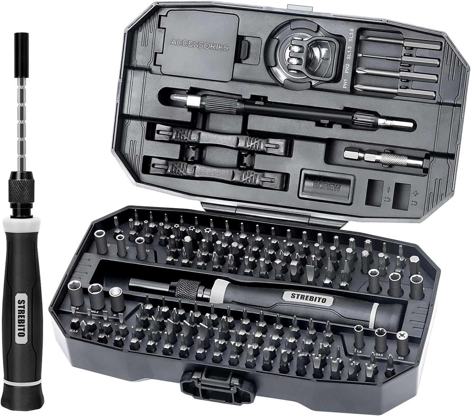 STREBITO Precision Screwdriver Set 153 in 1 Electronics Kit gallery