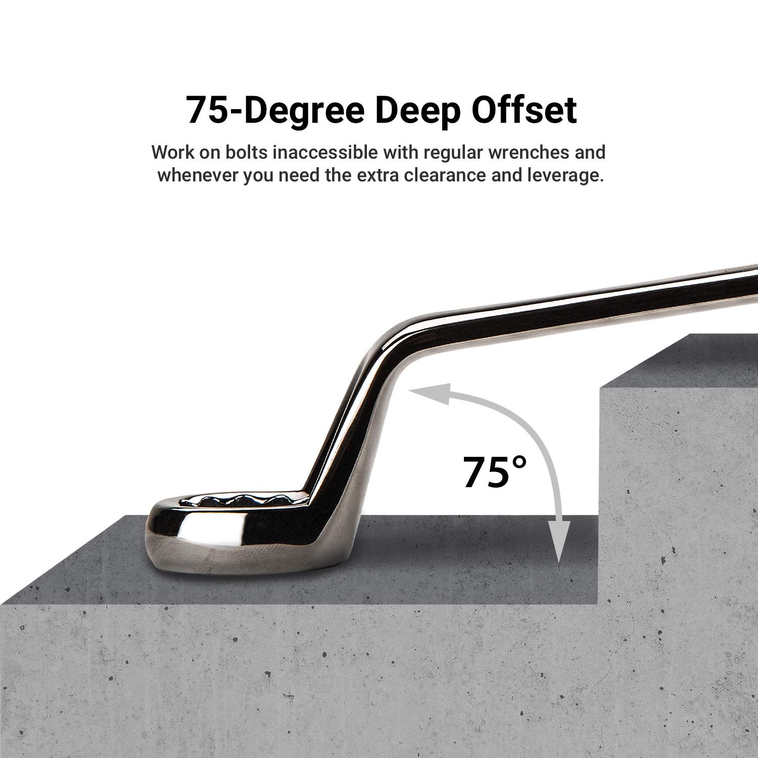 Capri Tools 3/8 x 7/16" 75° Deep Offset Double Box End Wrench Automotive gallery
