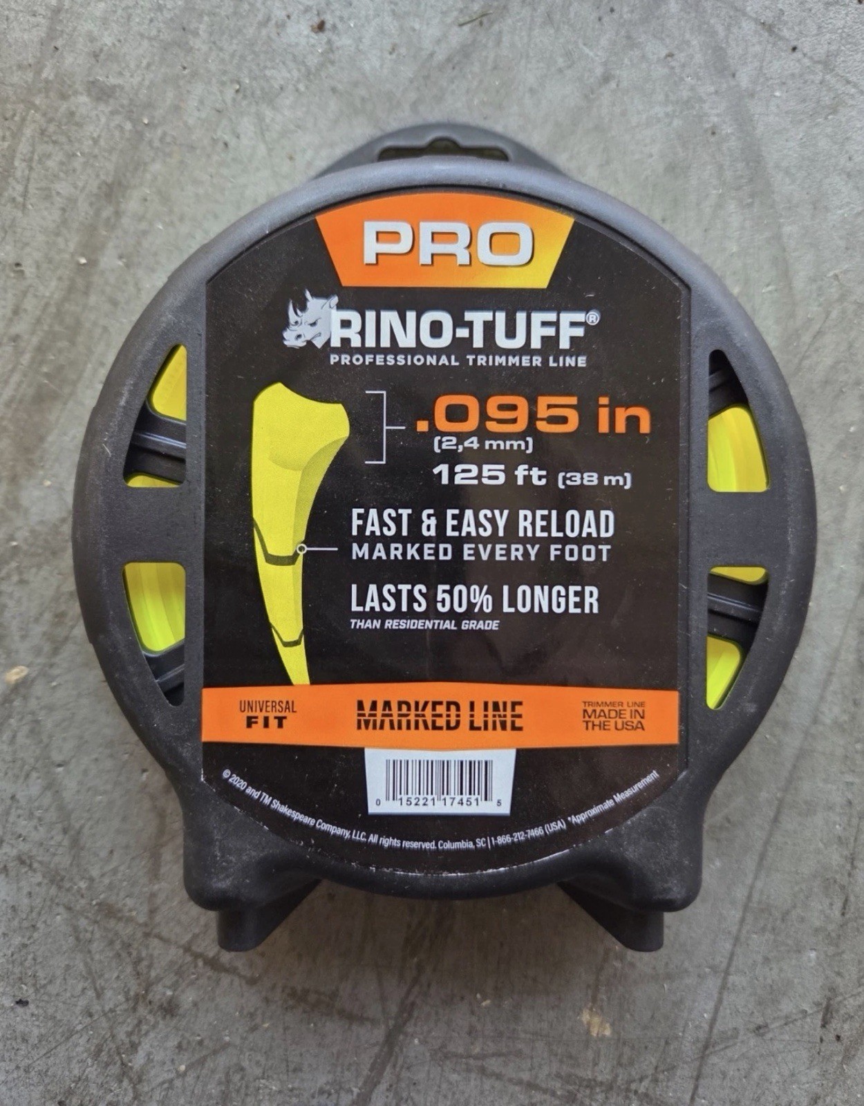 Rino-Tuff - Pro Universal Fit .095 Yellow Trimmer Line - 125ft Spool Length gallery