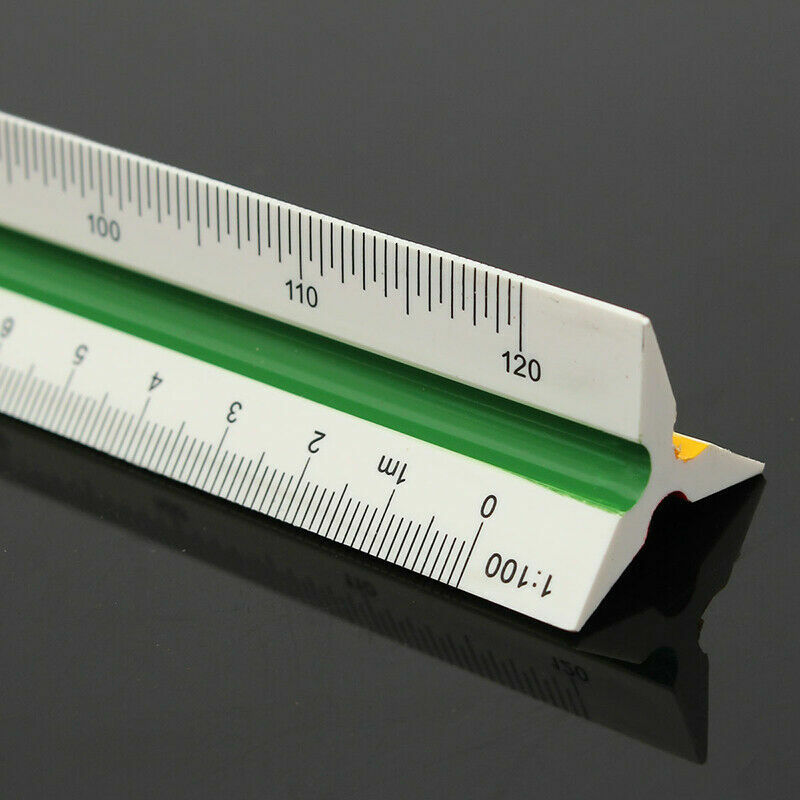 30cm/12" Solid Plastic Metric Triangular Scale Ruler Architect Engineers gallery