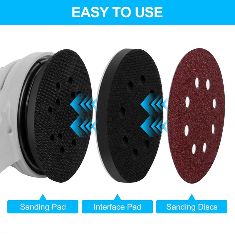 5 Pack 5 Inch Soft Sponge Interface Pad for Sanding Pad Hook&Loop Sanding Discs gallery