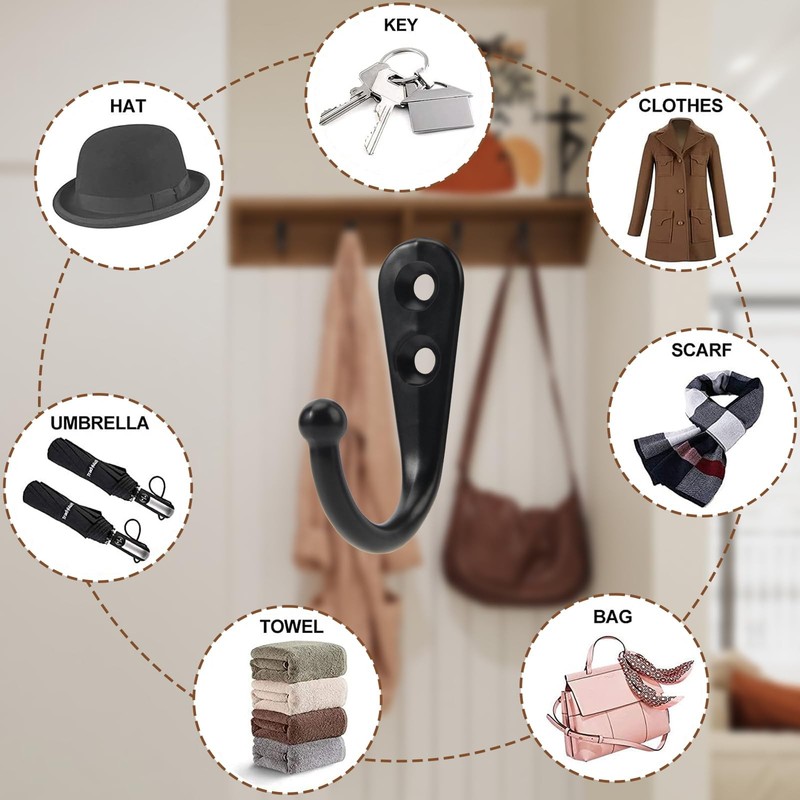60 Pack Wall Hooks for Hanging, Heavy Duty Small Coat Hooks Wall Mounted for ... gallery