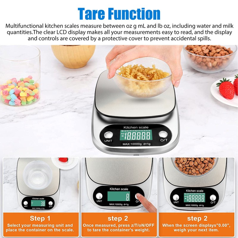 Digital Kitchen Food Diet Scale Multifunction Weight Balance 22lbs/1g 0.04Oz- gallery