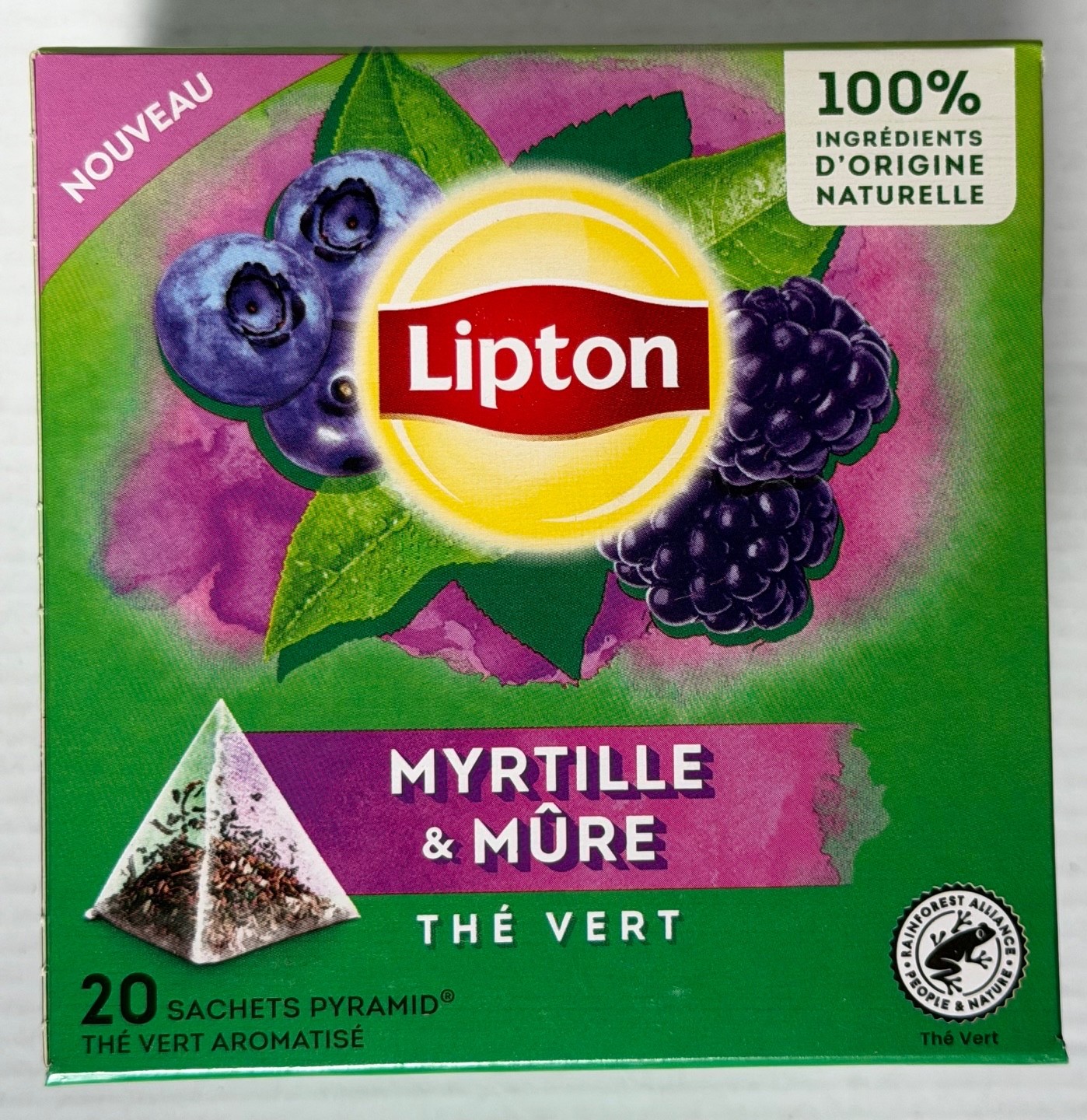 Lipton GREEN TEA: BLUEBERRY & BLACKBERRY - 1 box /20 tea bags-SHIPS FREE gallery