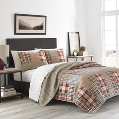 Eddie Bauer – King Quilt Set, Reversible Cotton Bedding with Matching Shams, Lux