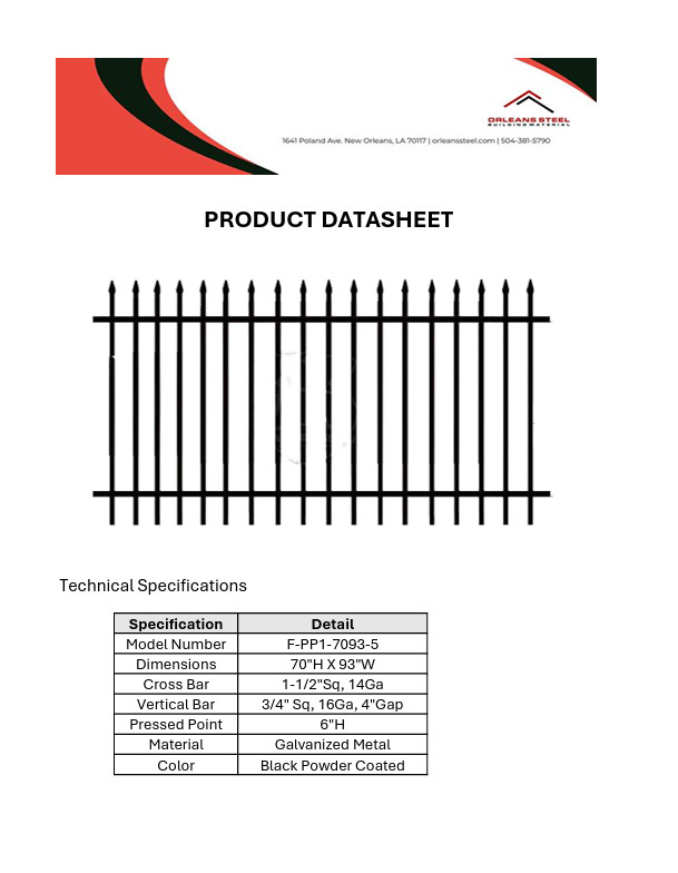 Heavy Duty Fence Panel, Press Point (1 in) 6ft x 8ft (70" H x 93" W) gallery