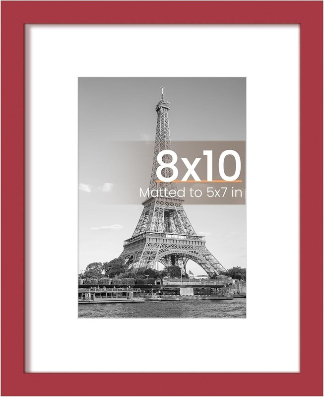 Classic Red 8x10 Picture Frame - Displays 5x7 with Mat or 8x10 Without gallery