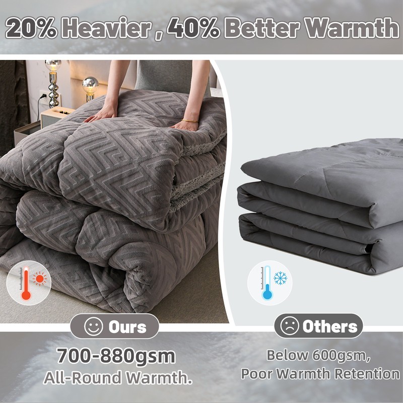 Reversible Sherpa Fluffy Comforter Extra Warm Winter Bedding Blanket Twin Full gallery