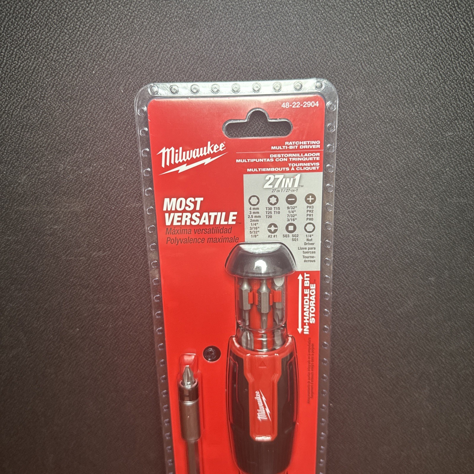 Milwaukee 27-In-1 Ratcheting Multi-Bit Screwdriver 48-22-2904 New (0493) gallery