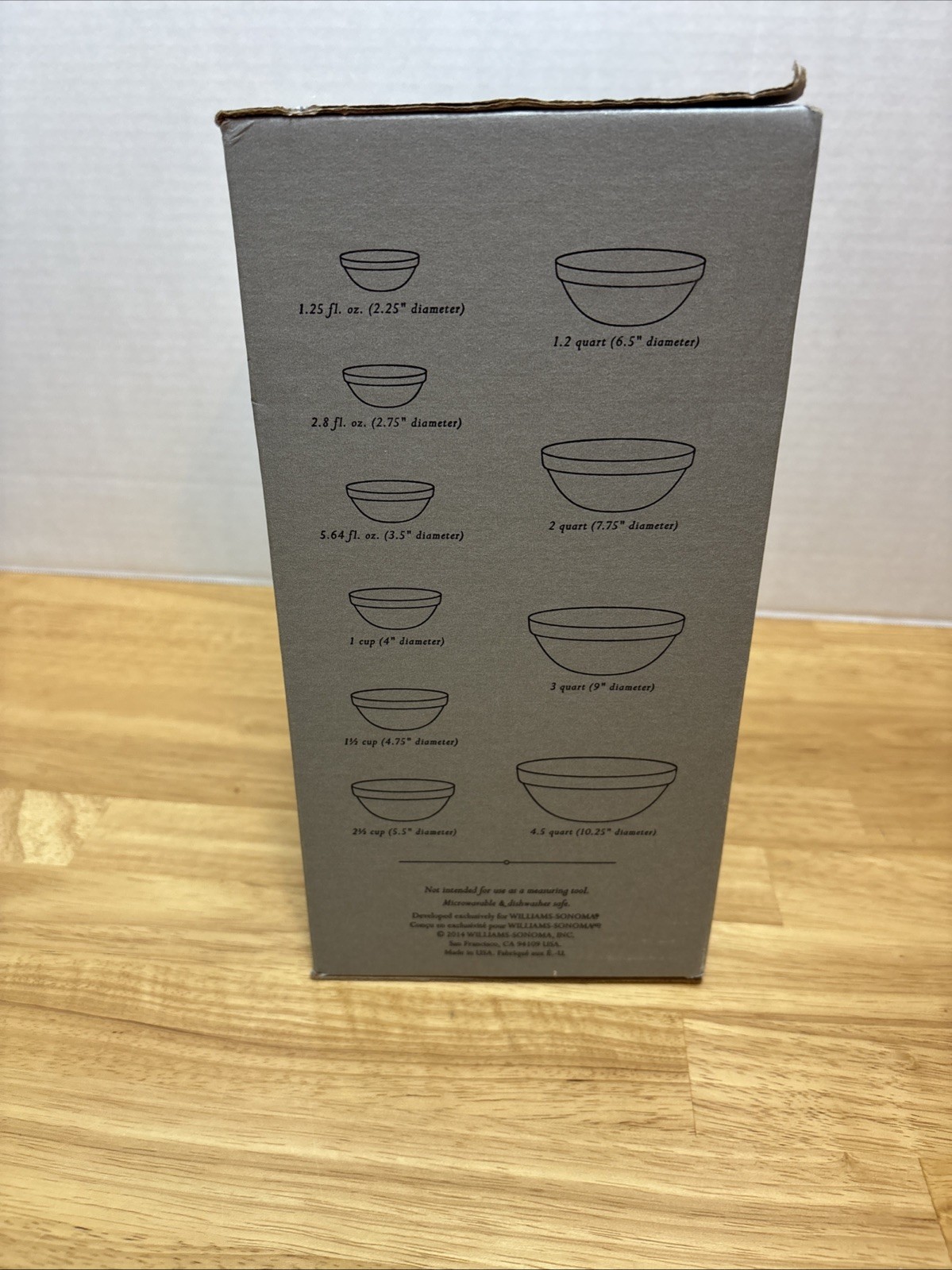 Williams Sonoma 10 PC Glass Measuring Nesting Bowls NIB Cooking Baking gallery