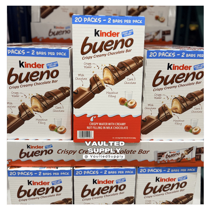 Kinder Bueno Chocolate Bars 2 Pack Bulk 40 Packs 80 Bars Crispy Creamy gallery