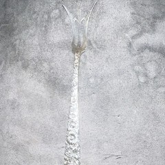 Silver Tone Floral Handle Serving Fork, Metal, Reusable, 1 Piece
