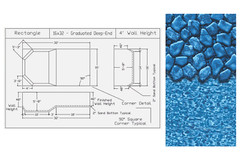 16′ x 32′ Rectangle 5½’ Deep End Swimming Pool Liner for use w/ Kayak Pools®