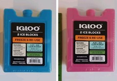 Igloo Refreezable Ice Block Two – 2pk Small Blue/Green Pink/Purple Sealed New