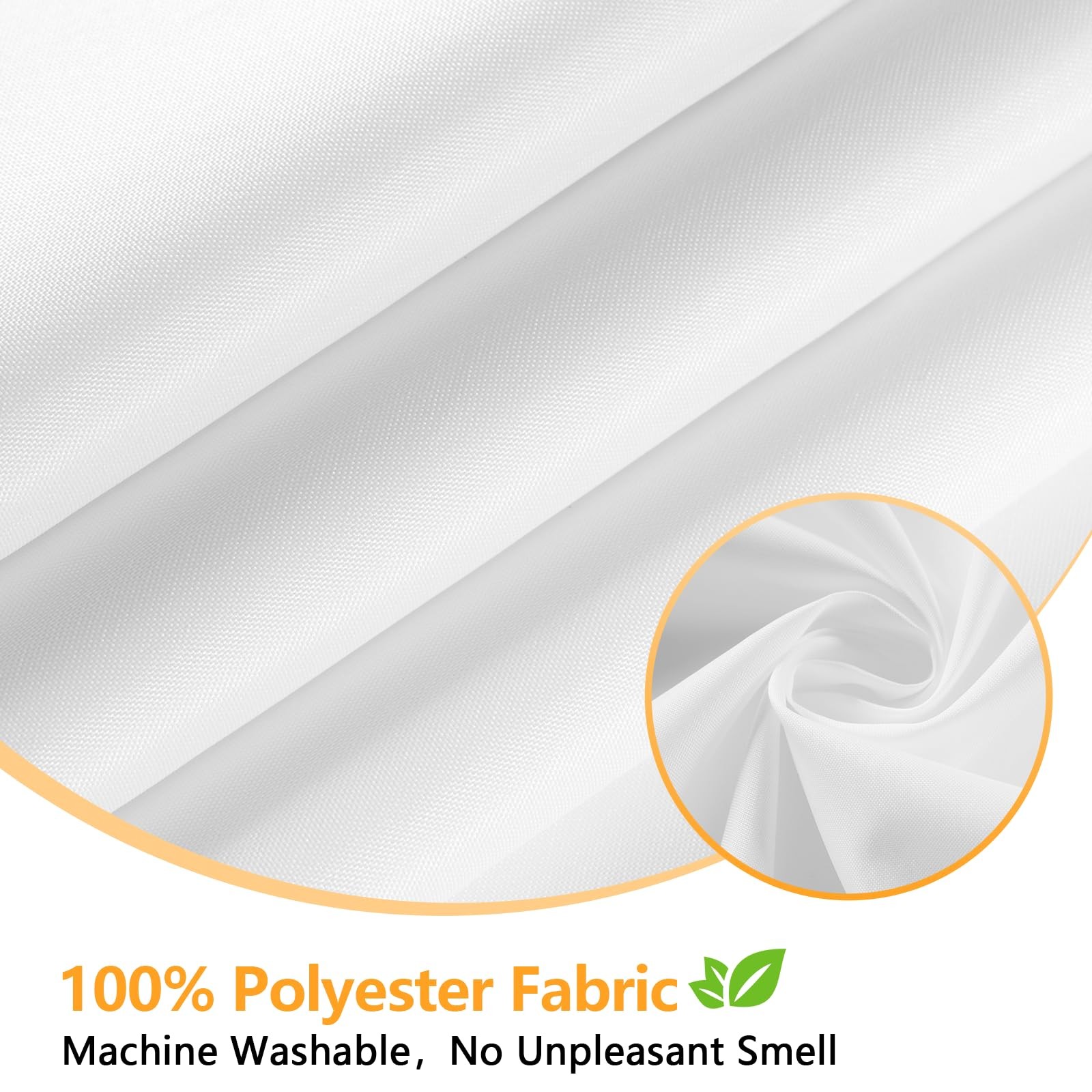 White Washable Waterproof Fabric Stall Shower Curtain Liner 48x78 Inch gallery