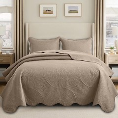 Floral Pattern Quilt Set Soft Lightweight Bedspread with Pillow Shams Queen King