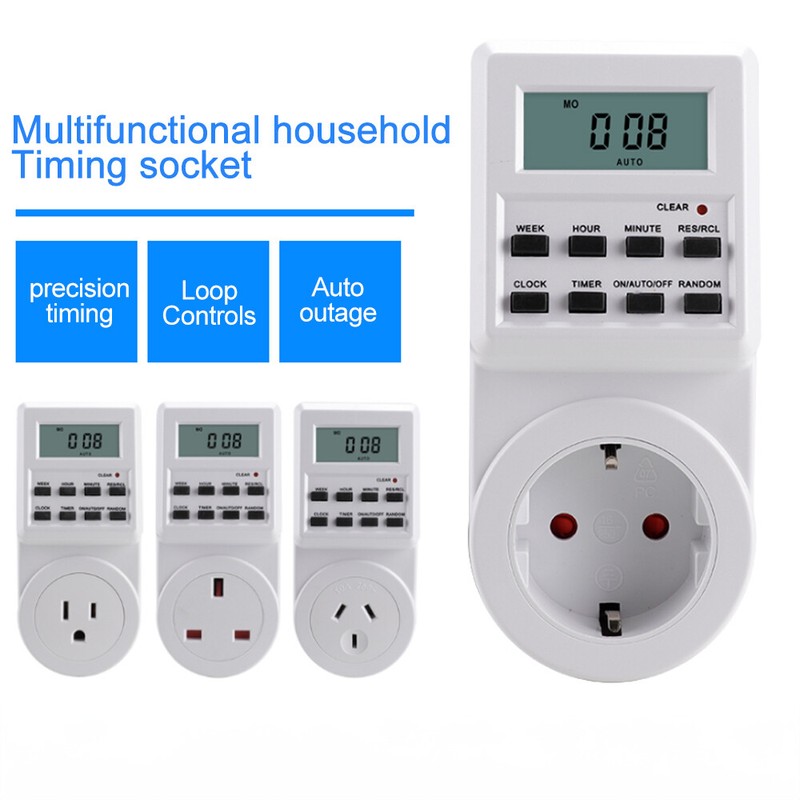 Programmable Electrical Plug-in Power Socket Timer Switch Outlet Time 50Hz/60Hz gallery