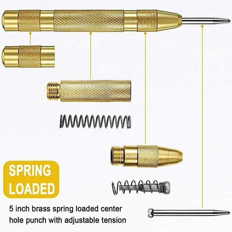 Super Strong Automatic Centre Punch Adjustable Spring Loaded Metal Drill TooL gallery