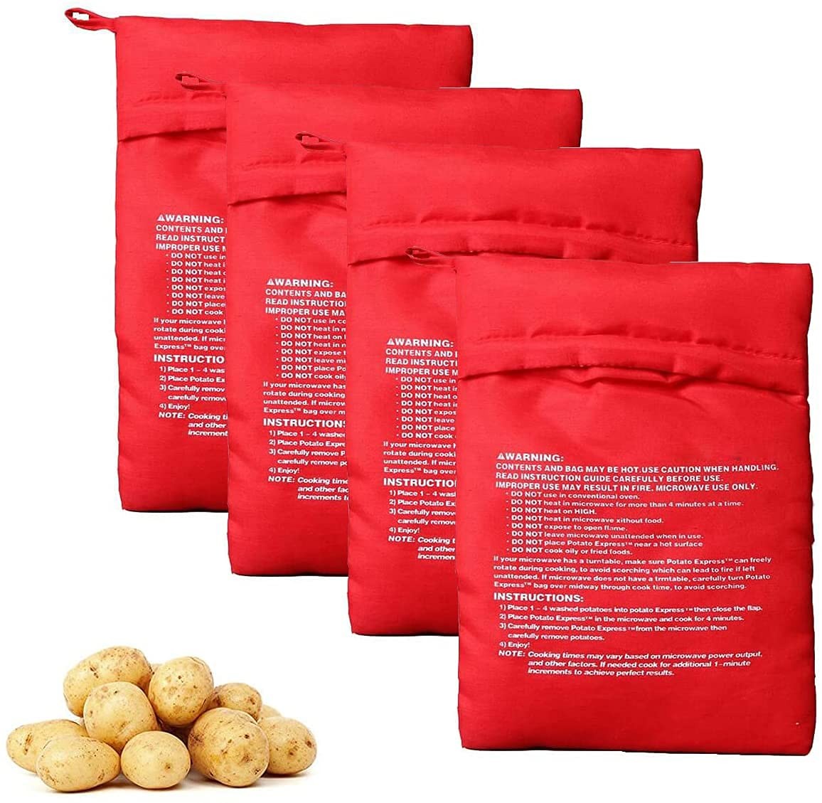 4 Pack Reusable Microwave Potato Bag Baked Potato Cooker Bags Just in Minutes gallery