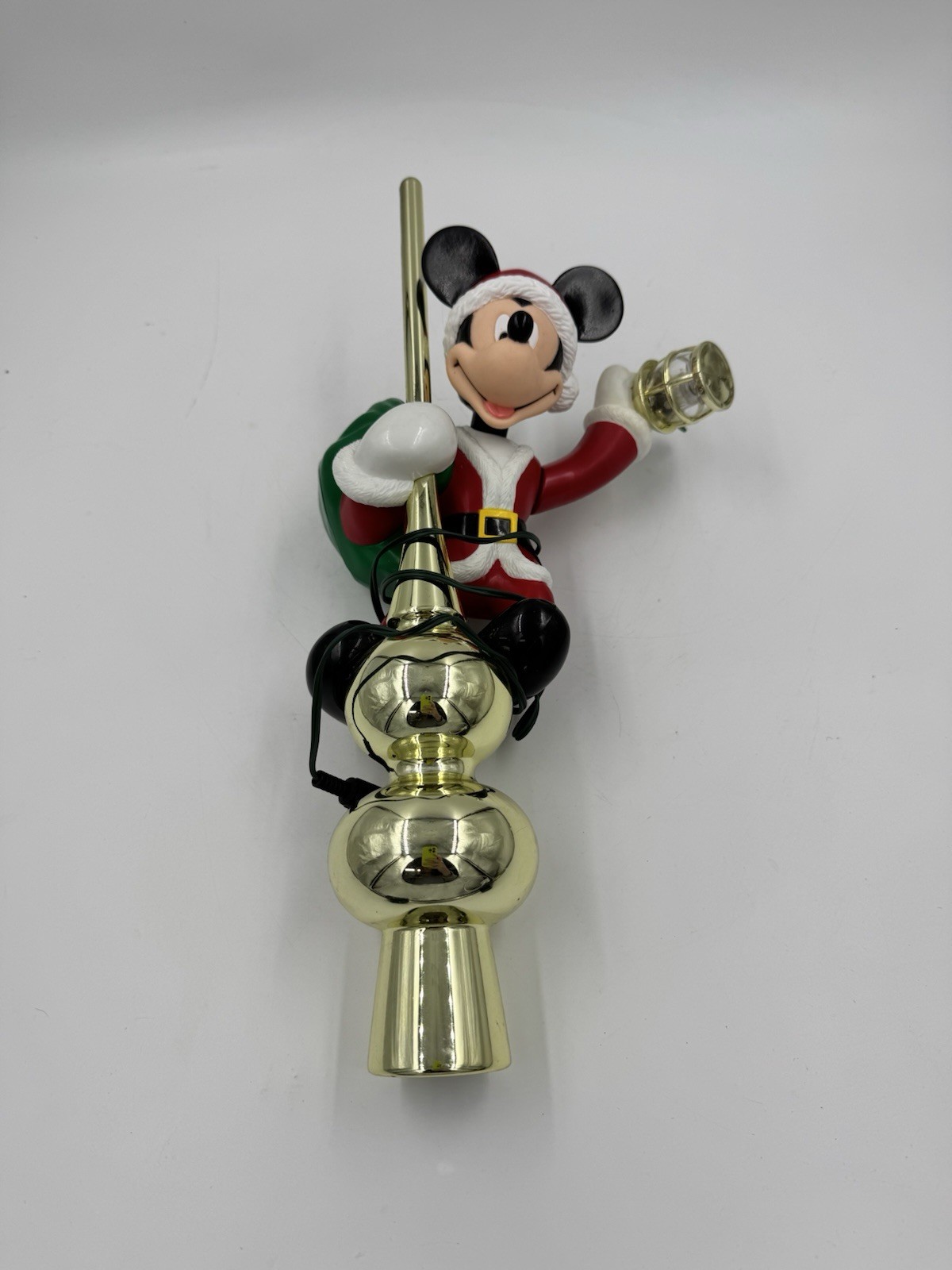 Vintage Mr Christmas Mickey Mouse Santa Tree Topper UNTESTED MISSING PLUG gallery